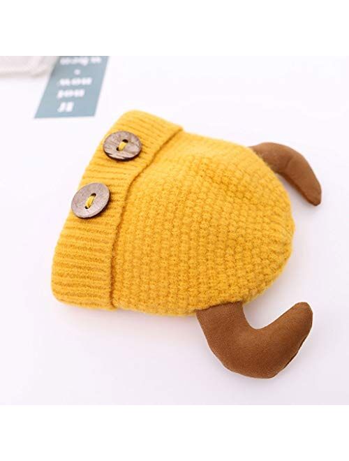 Kids Winter Hat Toddler Knit Horns Hats Winter Warm Cap for Girls Boys Baby Outdoors Cap (Color : Red, Size : 5-24 Months)