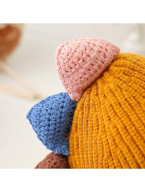 Toddler Kids Infant Winter Cute Dinosaur Hat, Earflap Knit Warm Cap Cotton Lined Hats for Baby Boys Girls Outdoors Cap (Color : Orange, Size : 3-36 Months)