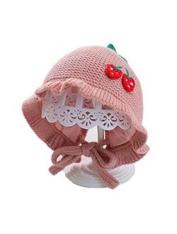 Baby Toddler Girls Kids Winter Knitted Hat Cotton Lined Knit Kids Earflap 3-24 Months Outdoors Cap (Color : Pink, Size : 3-24 Months)
