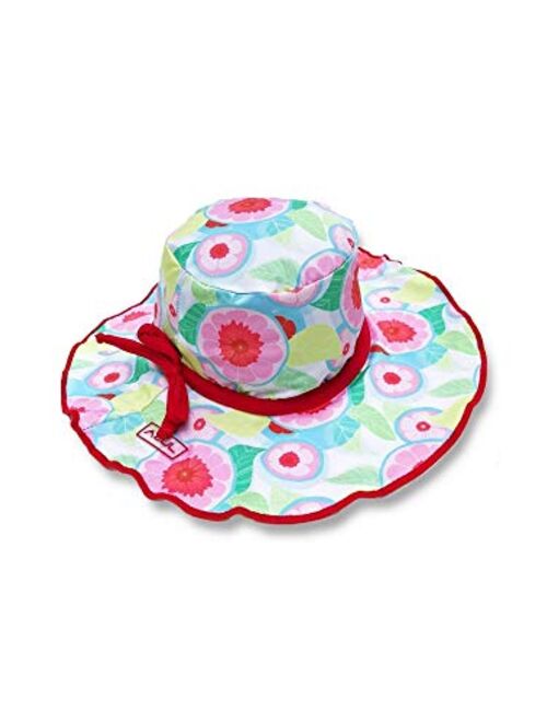 Azul Little Girls Pink Sweet Jane Red Bow Sun Hat 1-2