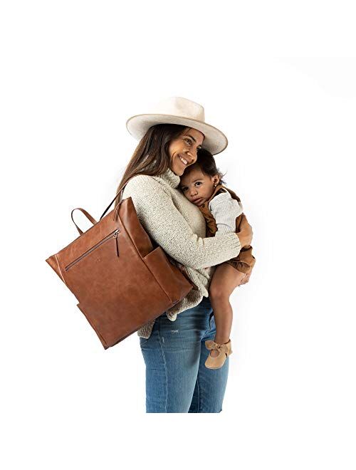 Freshly Picked - Minimal Diaper Pack Backpack - Large Internal Storage 7 Pockets 4 External Pockets Wipeable Vegan Leather