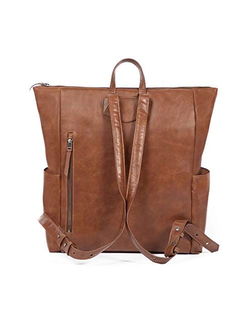Freshly Picked - Minimal Diaper Pack Backpack - Large Internal Storage 7 Pockets 4 External Pockets Wipeable Vegan Leather