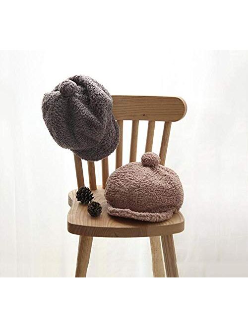 Autumn and Winter Boys and Girls Teddy Velvet Warm hat Baby Fashion Cap
