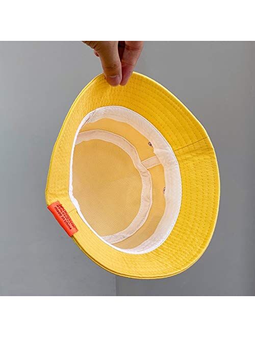 Cool Baby Bucket Hats for Baby Girl Boys Children Panama Cap Korea Style Fishing Ht Beanie Sun Protection Photography Accesory (Color : Yellow, Size : 49 52cm)