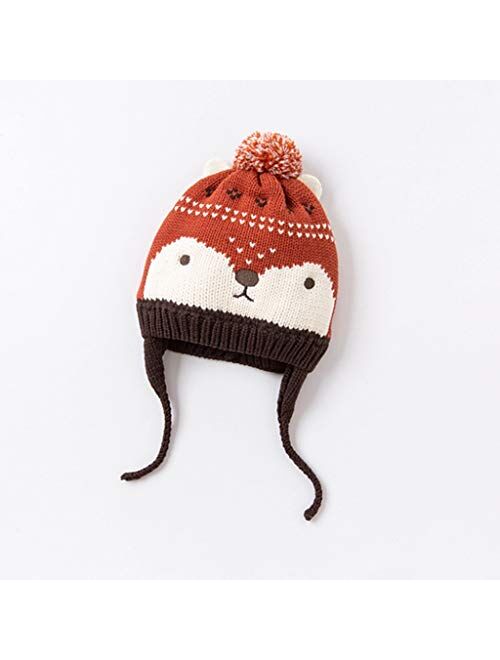 WZHZJ Children hat，Boys and Girls Hats Winter New Kid Baby Cute Squirrel Pullover hat (Size : 46-50cm)