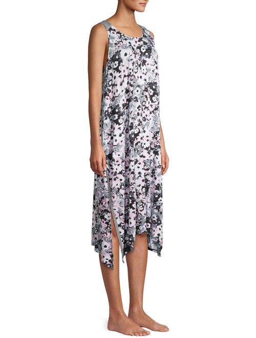Secret Treasures Women's and Women's Plus Midi Chemise Pajama Dress