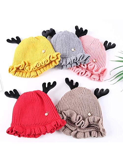 ZHWEI Winter Baby Knit Hat,Christmas Hat,Boys and Girls Babies Knitted Hat,Soft and Warm Hat Soft Warm (Color : Pink)