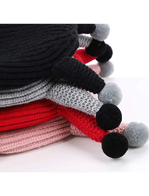 Baby Boys Girls Toddler Winter Knit Hat Cartoon Crochet Cap Warm Beanie Hat Breathable Stretchy Cap for Kids 1-12 Months