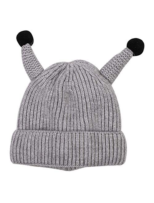 Baby Boys Girls Toddler Winter Knit Hat Cartoon Crochet Cap Warm Beanie Hat Breathable Stretchy Cap for Kids 1-12 Months