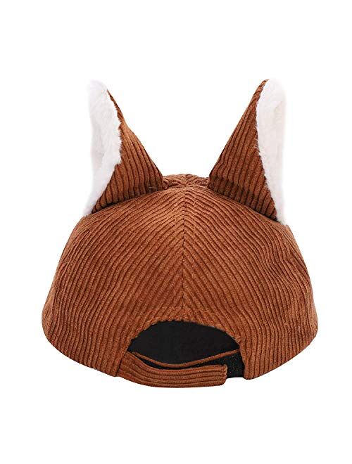 Gaocheng Baby Toddler Girls Boys Knit Bonnet Hat Adjustable Warm Plush Beret Winter Cartoon Thicken Hat Soft Breathable Hemming Cap for Kids 6-24 Months