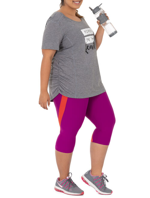 Terra & Sky Women's Plus Size Active Graphic Short Sleeve Tee (alternate colors and sizes available)