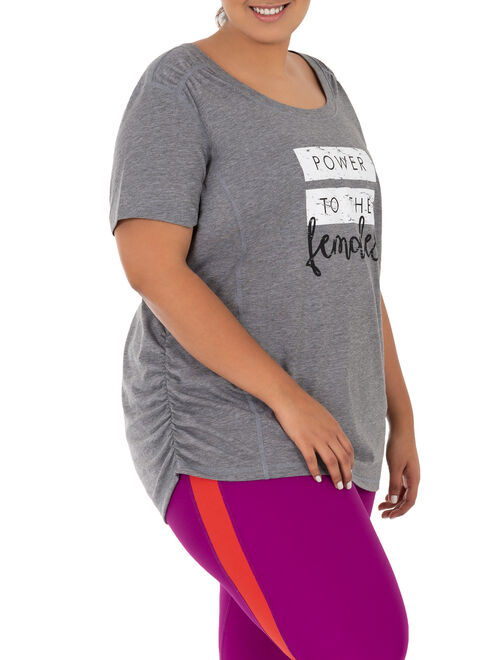 Terra & Sky Women's Plus Size Active Graphic Short Sleeve Tee (alternate colors and sizes available)