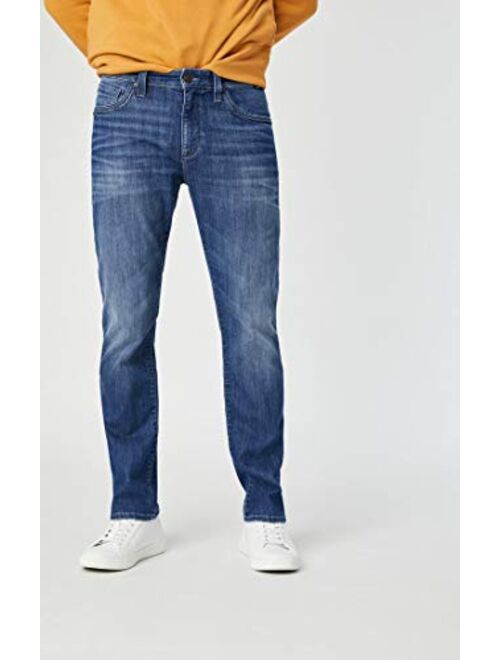 Mavi Men's Zach Regular Rise Straight Leg Jeans, Mid Indigo Maui, 38 x 30