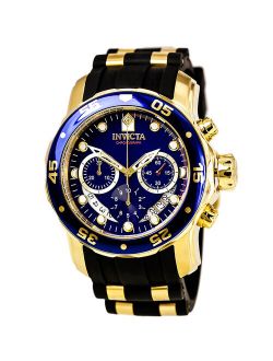 Men's Pro Diver 6983 Gold Rubber Swiss Chronograph Fashion Watch