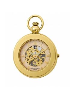 Charles-Hubert- Paris 3848 Gold-Plated Mechanical Picture Frame Pocket Watch