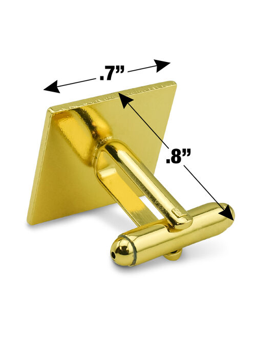 More Espresso Less Depresso Depression Coffee Funny Humor Square Cufflink Set - Silver or Gold