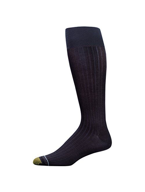 Gold Toe Men's Canterbury Over-The-Calf Dress Socks, 3 Pairs, Navy, Shoe Size: 6-12