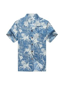 Hawaiian Shirt Aloha Shirt in Vintage Blue Pineapple