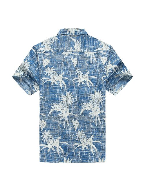 Hawaiian Shirt Aloha Shirt in Vintage Blue Pineapple