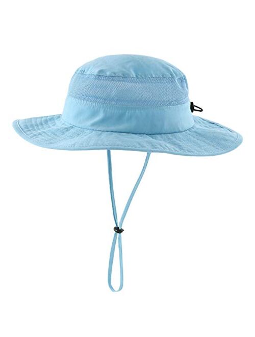 feilai Toddler Infant Boys Girls Bucket Sun Hat Adjustable Mesh Wide Brim UV Sun Protection Kids Hat hat (Color : Aqua Blue)