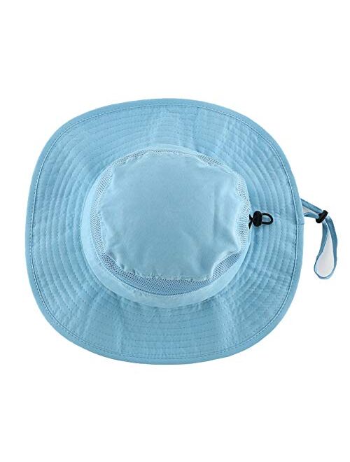 feilai Toddler Infant Boys Girls Bucket Sun Hat Adjustable Mesh Wide Brim UV Sun Protection Kids Hat hat (Color : Aqua Blue)