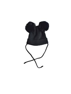 Fashion Winter Warm Lined Knitted Hat Infant Toddler Kids Beanie Knit Hat Girls Boys. Styling (Color : Black)