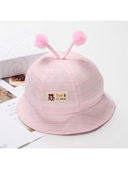 Antenna Baby Fisherman Hat Princess Cute Sunhat Children's Hat Spring and Autumn Thin Mesh Yarn Hat Suitable for Baby Outdoor Holiday Travel