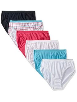 Women's 6 Pack Assorted Color Cotton Hi-Cut Panties