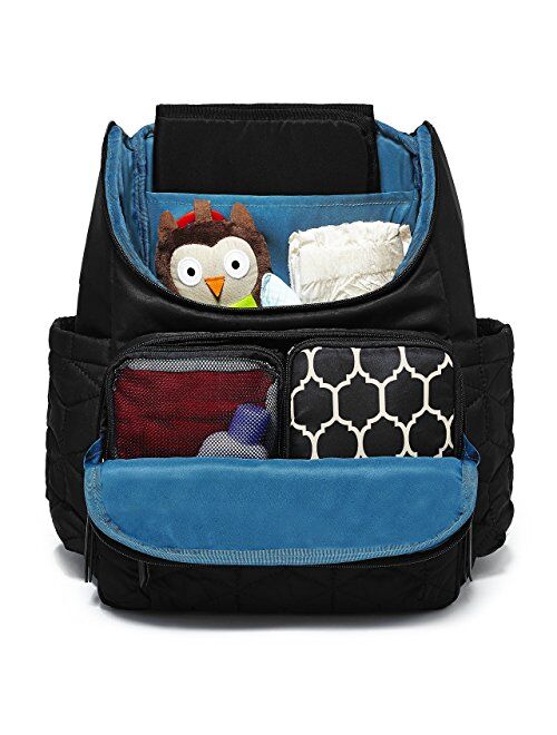Skip Hop Forma Travel Carry All Diaper Backpack with Insulated Bag, One Size, Black