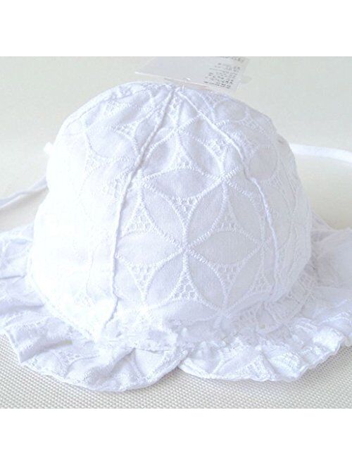 Gai Hua Home Girls white embroidered cotton baby hat cotton fisherman hat newborn hat princess sun hat (Color : White-C)
