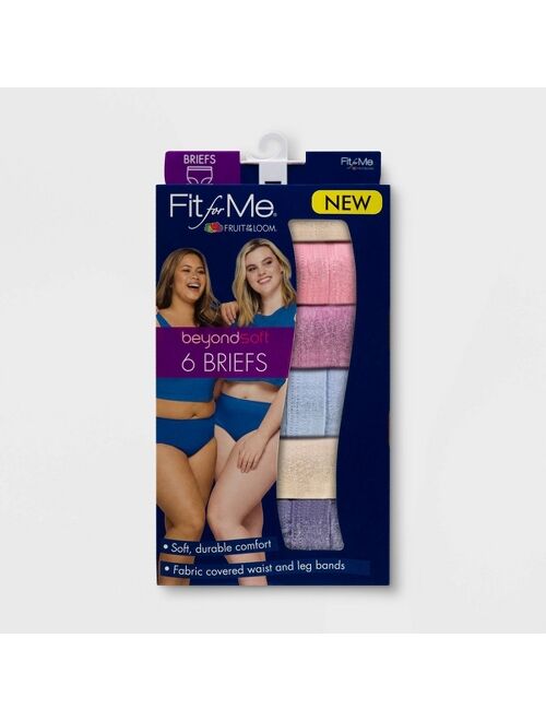 Fit for Me by Fruit of the Loom Women's Plus 6pk Beyondsoft Classic Briefs - Colors May Vary