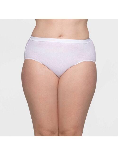 Fit for Me by Fruit of the Loom Women's Plus 6pk Cotton White Briefs