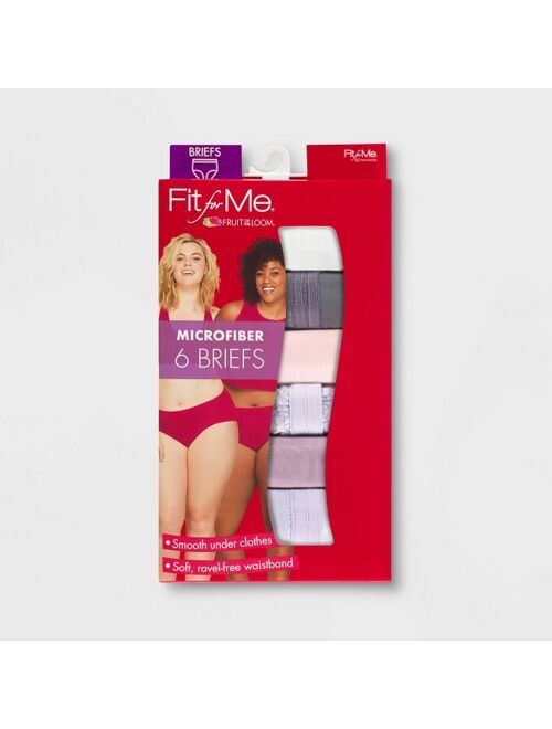 Fit for Me by Fruit of the Loom Women's Plus 6pk Microfiber Classic Briefs - Colors May Vary