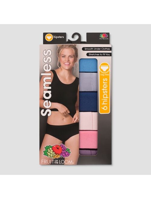 Fruit of the Loom Women's Seamless Hipster 6pk -Colors May Vary