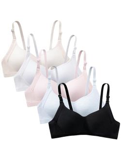 MANJIAMEI Growing Girls Cotton Underwear Students Contrast Colors 5/8 Cup Sports Bra