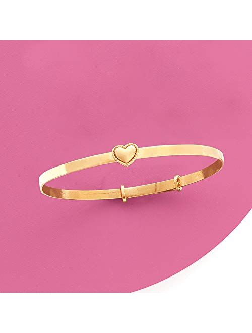 Ross-Simons Child's 14kt Yellow Gold Heart Bangle Bracelet. 5 inches