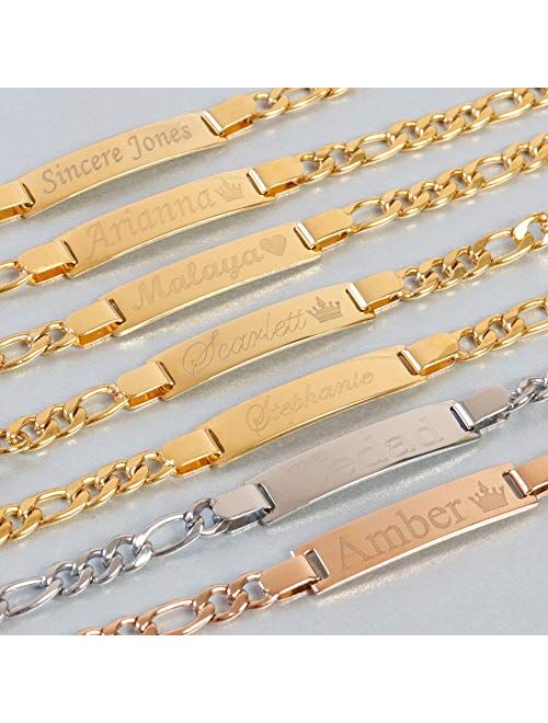 Tina&Co Personalized 14K Gold Plated Baby Name Bracelet Custom Bracelets for Kids Id Protection Bracelet Baptism for Girls