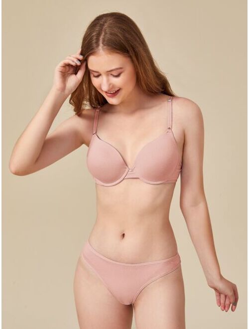 SHEIN BASICS Solid Underwire Bra