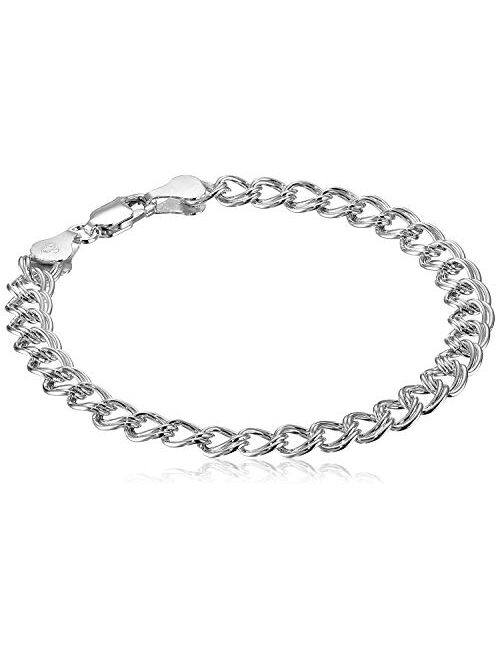 Amazon Essentials Plated Sterling Silver Double-Link Chain Bracelet