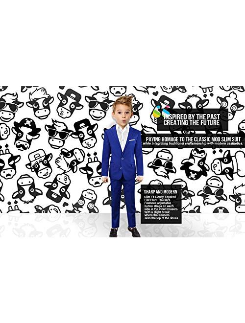 Black n Bianco Boys' First Class Slim Fit Trousers Dress Pants Gently Tapered Flat Front - Presented by Baby Muffin
