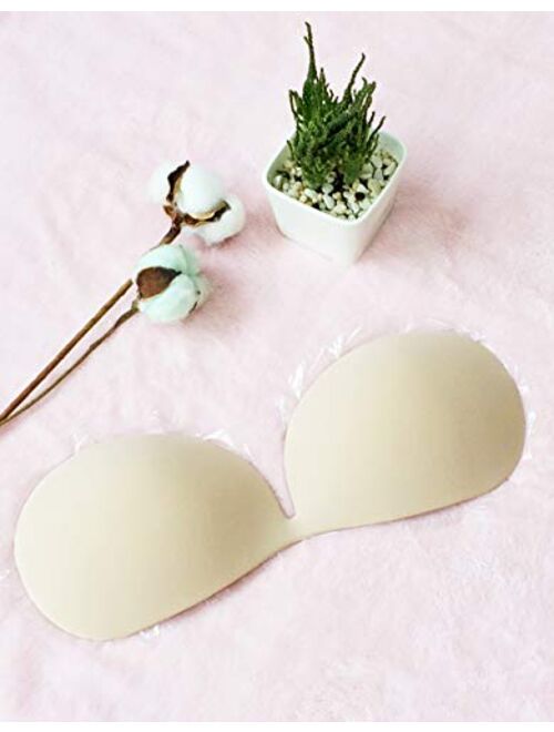 xinyuelin Backless Strapless Pushup Bra,One-Piece Invisible Push Up Self-Adhesive Strapless Backless Dress Bra for Women
