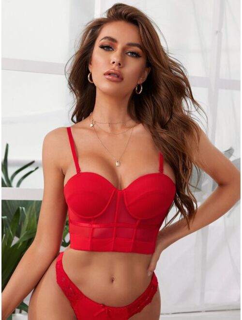 Shein Mesh Longline Underwire Bra