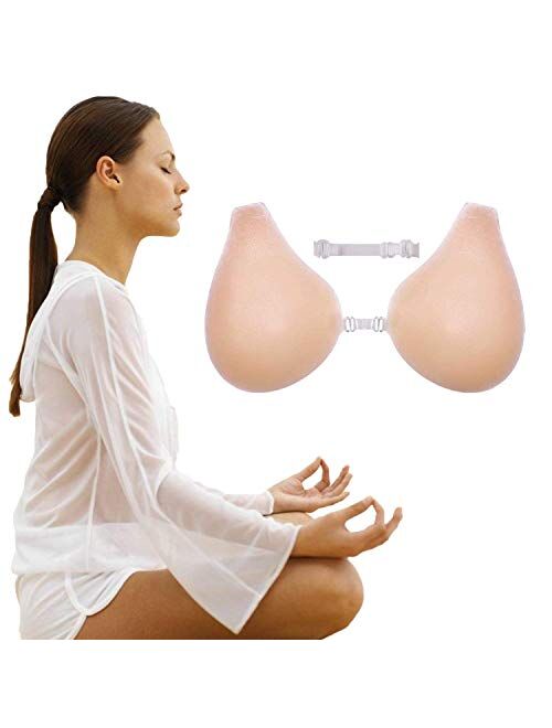Sticky Bras for Women, Invisible Lift Up Bra Stick on Bra Silicone Push up Sticky Bra Stickers Breast Lift Petals Nude