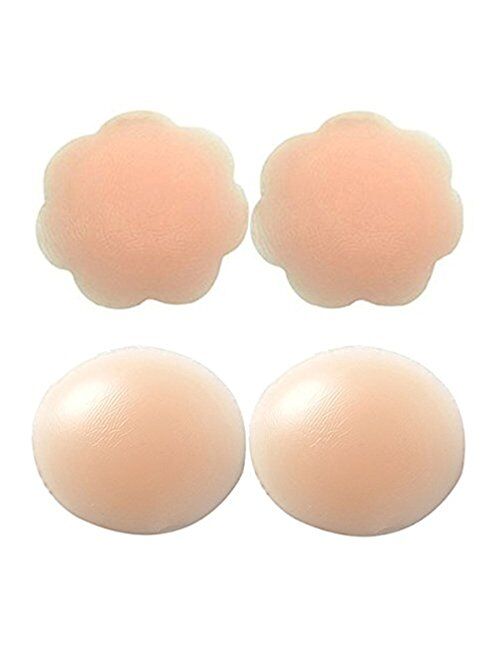 BESTOYARD 2 Pairs Pasties Bra Adhesive Silicone Nipple Covers Reusable Bra 2 Pair Breast Petals