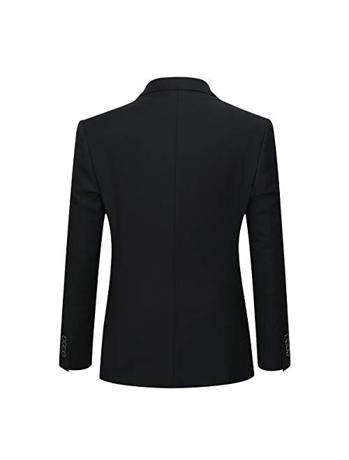 Mens 3 Piece Business Suit 2 Button Classic Fit Solid Suit Set Tux Dinner Outfit