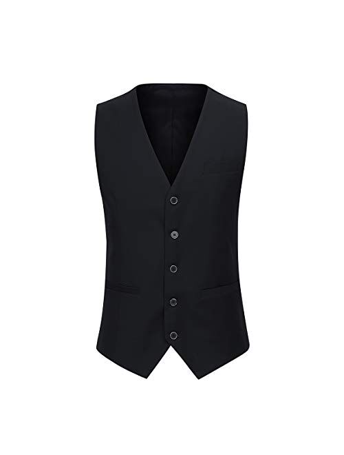 Mens 3 Piece Business Suit 2 Button Classic Fit Solid Suit Set Tux Dinner Outfit