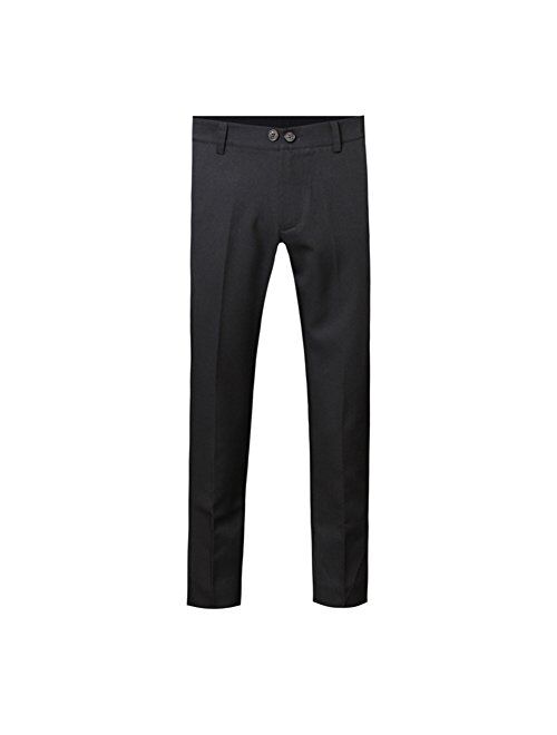 Men's Solid 3-Piece Slim Fit Suit One Button Formal Jacket Pants Vest Set Tuxedo Blazers