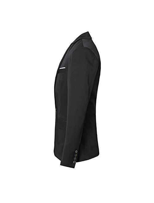 Men's Solid 3-Piece Slim Fit Suit One Button Formal Jacket Pants Vest Set Tuxedo Blazers