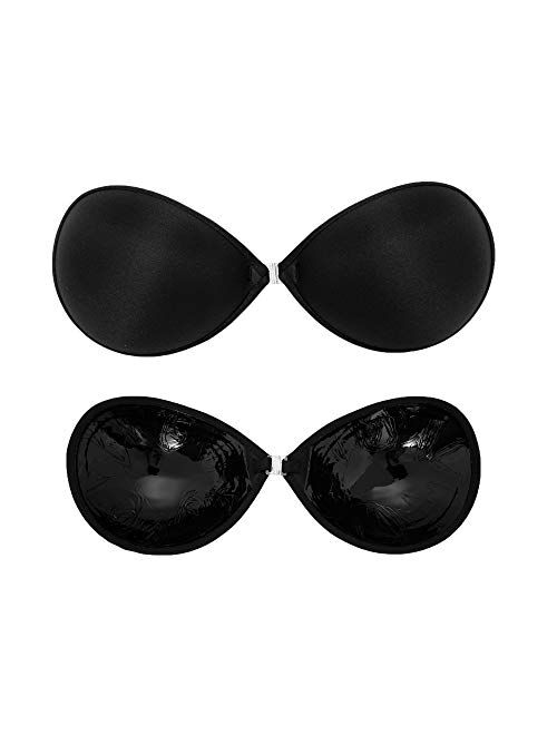 FOCUSSEXY Self Adhesive Silicone Bra Reusable Washable Invisible Bra Strapless Backless Sexy Push up Bra