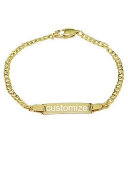 ProLuckis Personalized Gold Baby Bracelet Engraved Name Baby ID Protection bracelets Adjustable